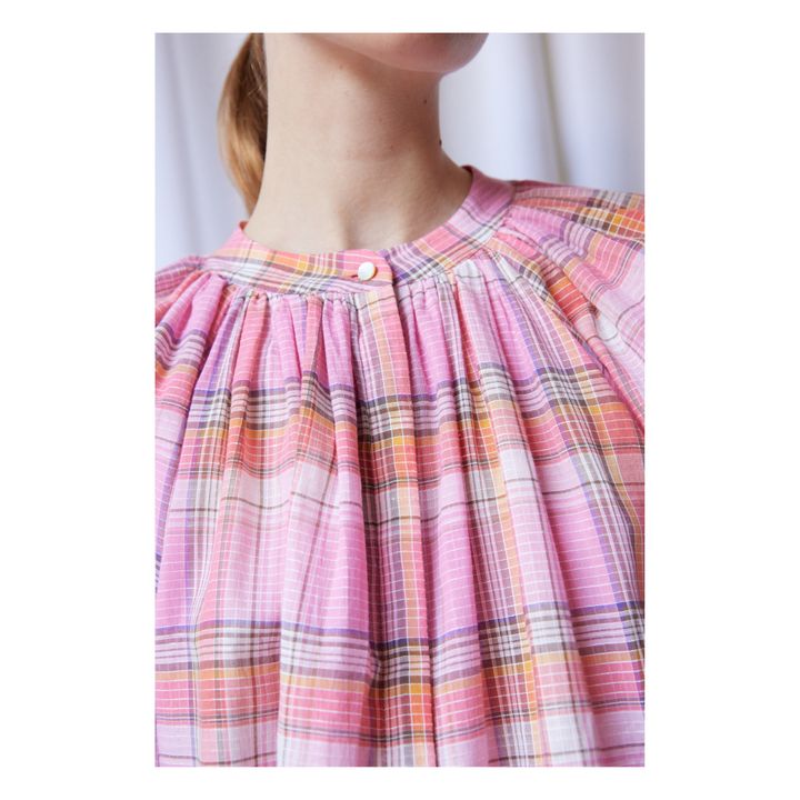 Thalia Checked Blouse | Pink- Product image n°3