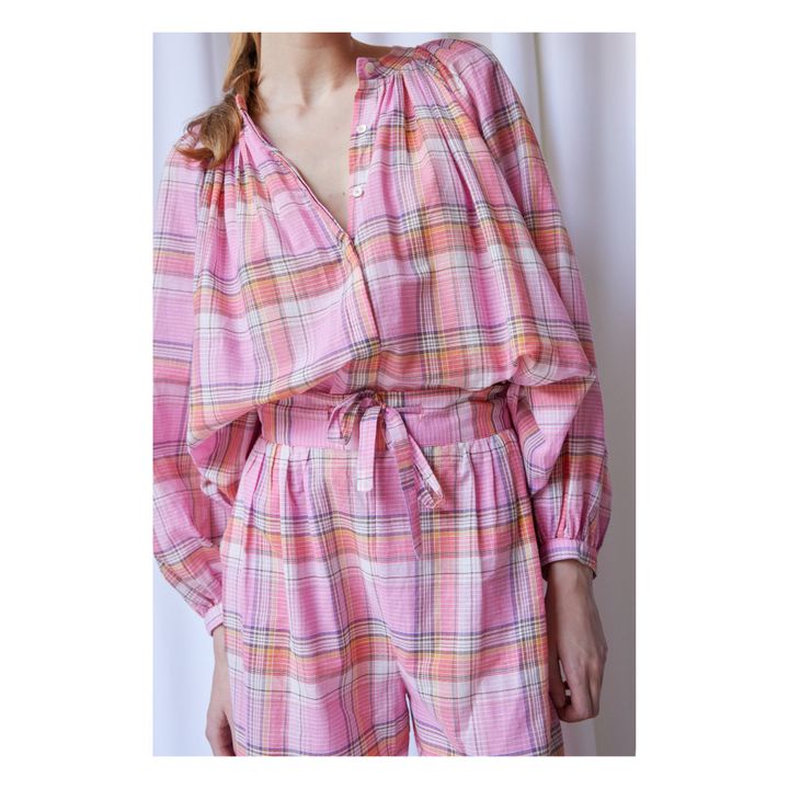 Thalia Checked Blouse | Pink- Product image n°5