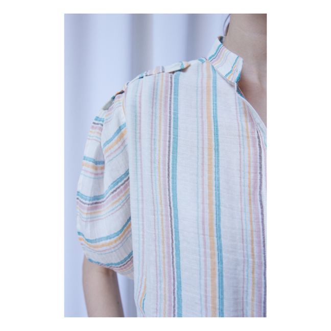 Siena Bambula Striped Jumpsuit | Blanco