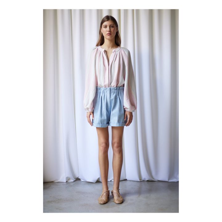 Alma Marshmallow Striped Blouse | Pink- Product image n°1