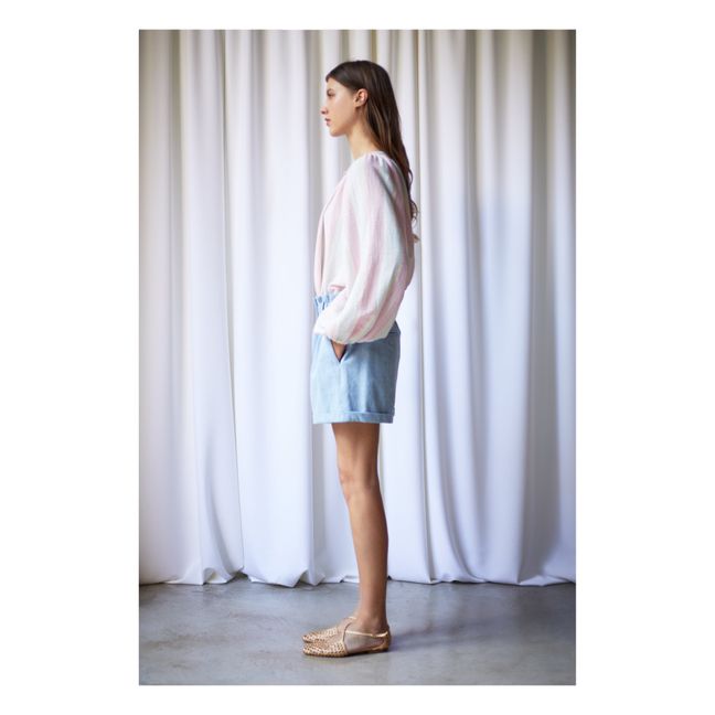 Alma Marshmallow Striped Blouse | Rosa