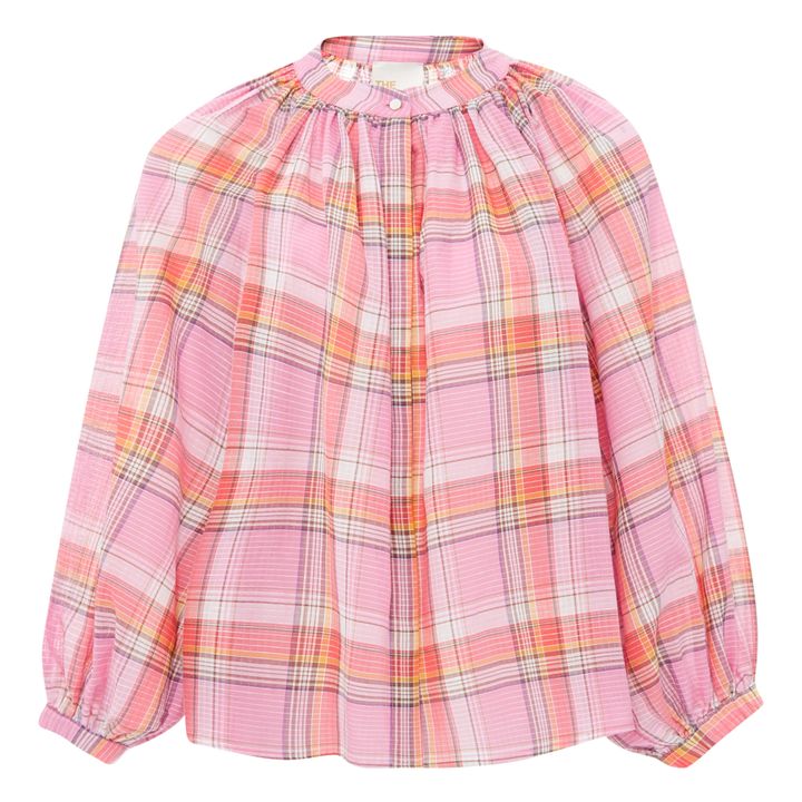 Thalia Checked Blouse | Pink- Product image n°0