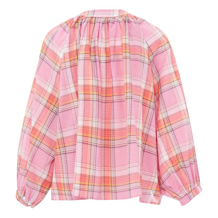 Thalia Checked Blouse | Pink- Product image n°7