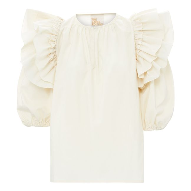 Zoe Poplin Organic Cotton Top | Bianco
