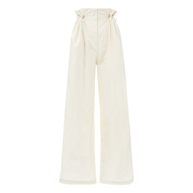 Zoe Popeline Organic Cotton Pants | Blanco Roto