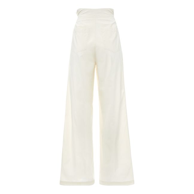 Zoe Popeline Organic Cotton Pants | Blanco Roto