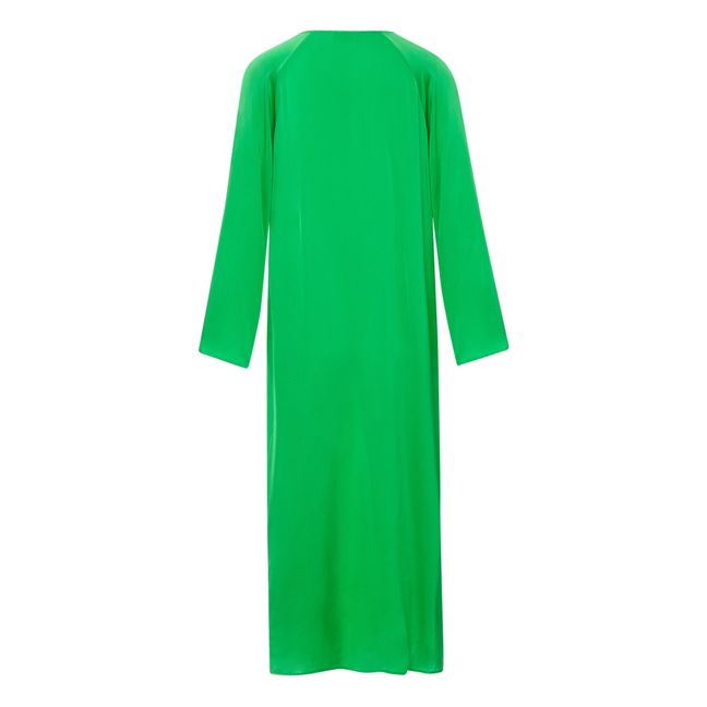 Mina Crepe Satin Dress | Verde fluo
