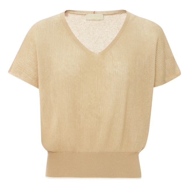 Suzanna Cotton and Linen Sweater | Crema