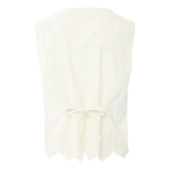Solaro Embroidered Vest | Ecru