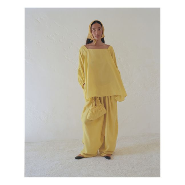 Thali Cocoon Silk Pants | Yellow