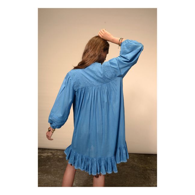 Preeti Cotton Voile Dress | Azzurro