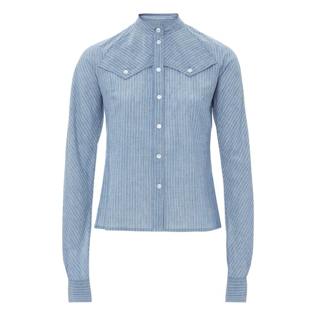 Camisa de algodón a rayas Chlo | Azul