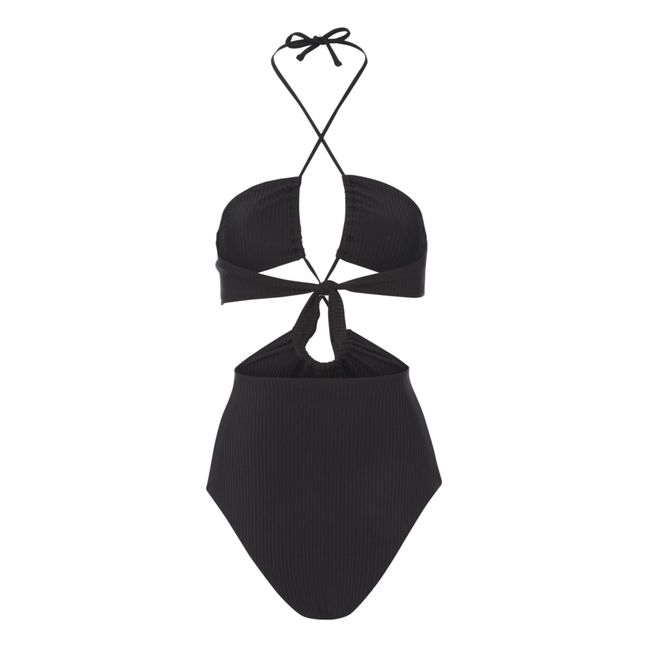 Davina Ribbed Swimsuit | Black