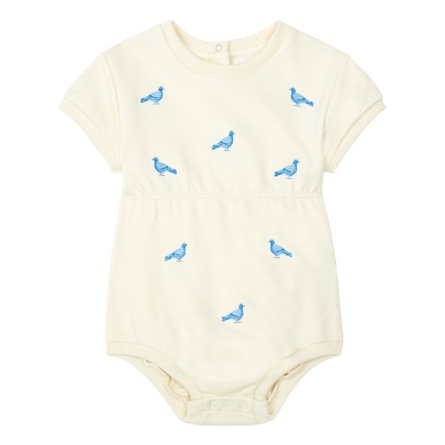 Pigeon Printed Romper | Ecru