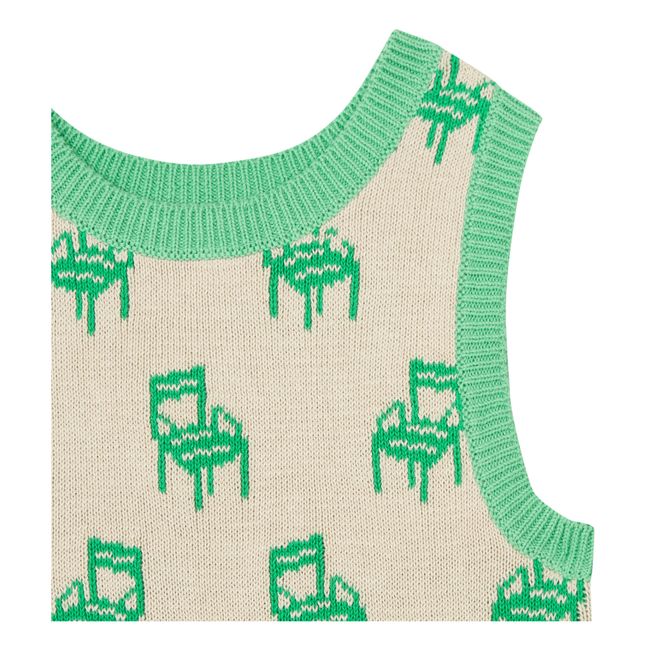 Chair Printed Knitted Vest | Verde menta
