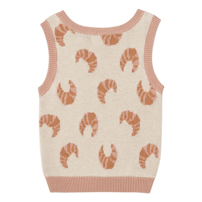 Croissant Printed Knitted Vest | Rosa chiaro