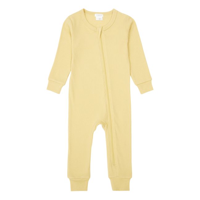 One-Piece Rib Pyjama | Honiggelb