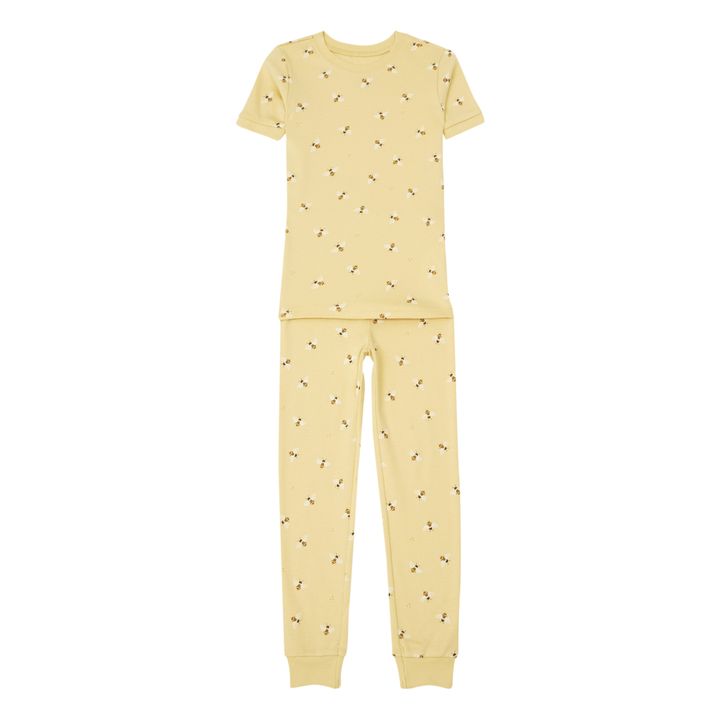 Kurzärmliger Pyjama aus Bio-Baumwolle Bienen | Honiggelb- Produktbild Nr. 0