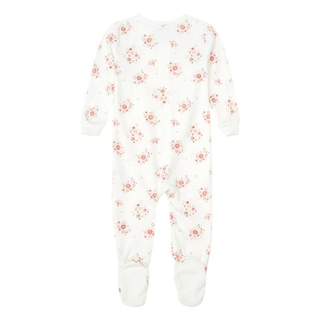 Organic Cotton Floral Sleepsuit | Ecru