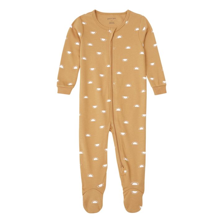 Pijama de una pieza de algodón orgánico Sol | Camel- Imagen del producto n°0
