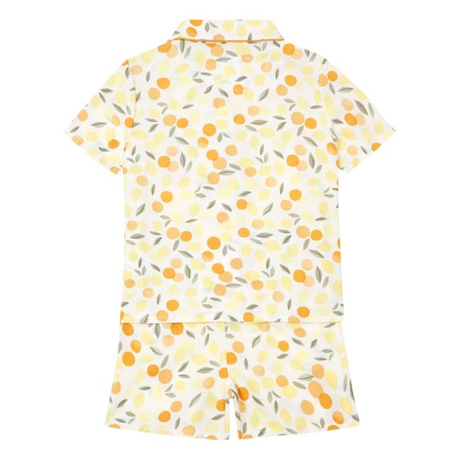 Pyjama aus recyceltem Polyester Zitrusfrüchte | Seidenfarben