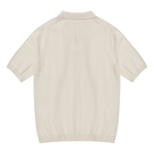 Leif Cotton Linen Polo Shirt | Grauweiß