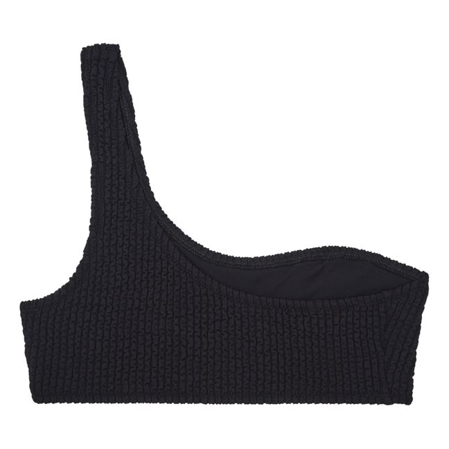 Cabourg Smocked Bikini Top | Schwarz