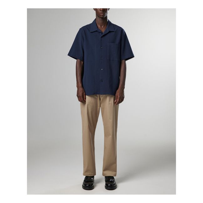 Julio Organic Cotton Short Sleeve Shirt | Blu marino