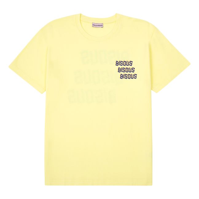 Bisous X3 Back T-shirt | Giallo chiaro