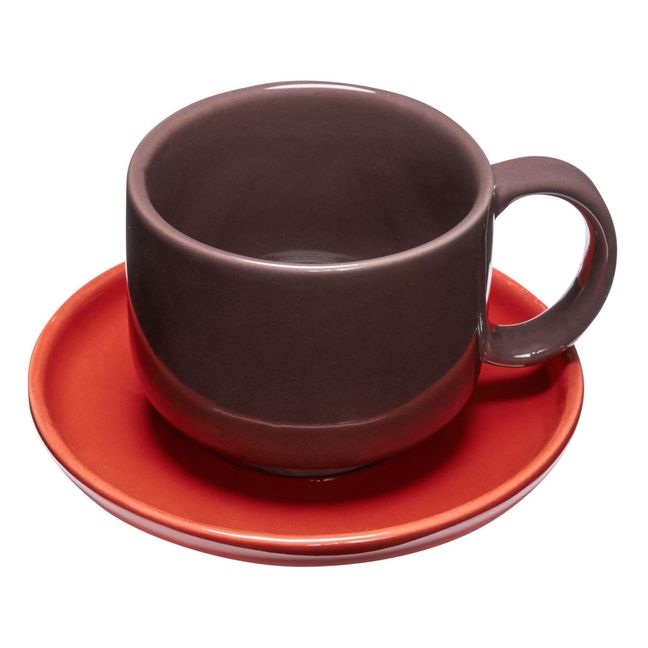 Amare cup and saucer | Burgundy