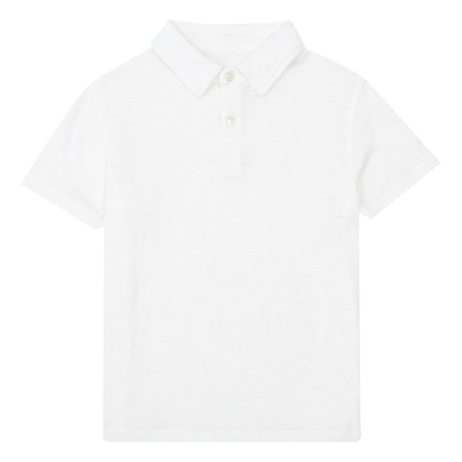 Linen Polo Shirt  | White