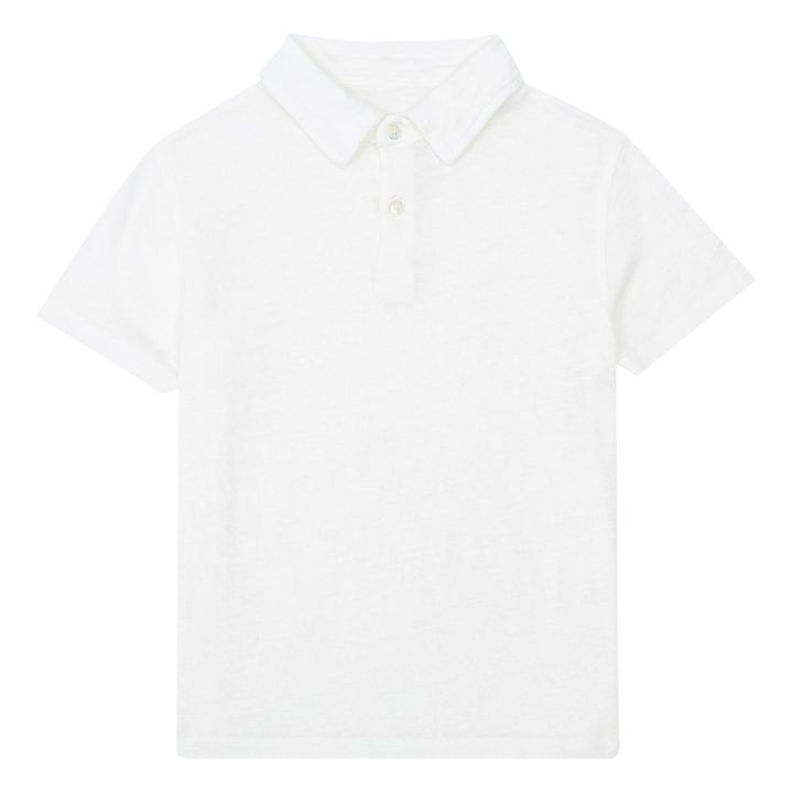 Linen Polo Shirt  | White- Immagine del prodotto n°0