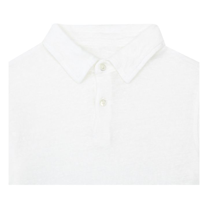 Polohemd Leinen  | White- Produktbild Nr. 1