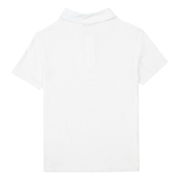 Linen Polo Shirt  | White- Immagine del prodotto n°2