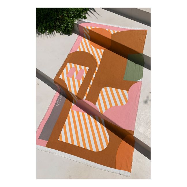 Fouta Carte postale - 2 places | Orange