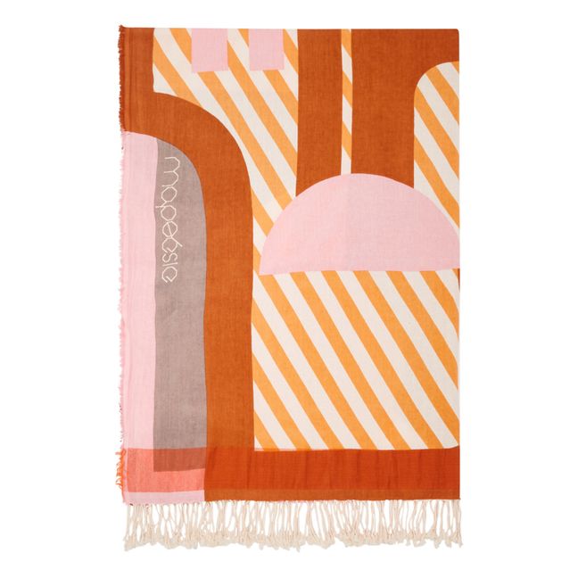 Fouta Carte postale - 2 places | Orange