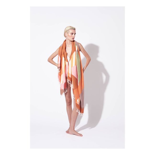 Fouta Carte postale - 2 places | Orange
