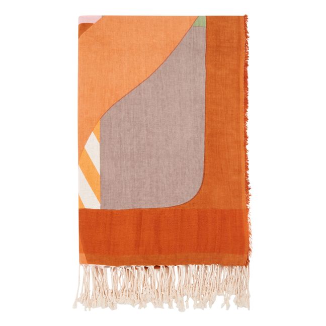 Fouta Carte postale - 2 places | Orange