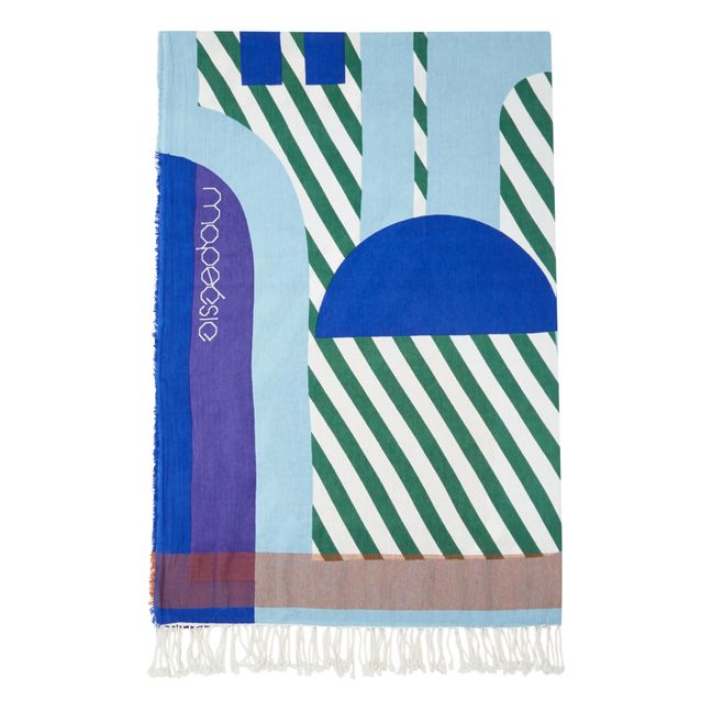 Fouta Carte postale - 2 places | Bleu