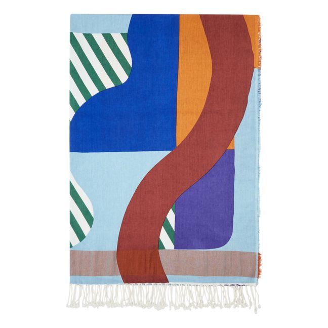 Fouta Carte postale - 2 places | Bleu