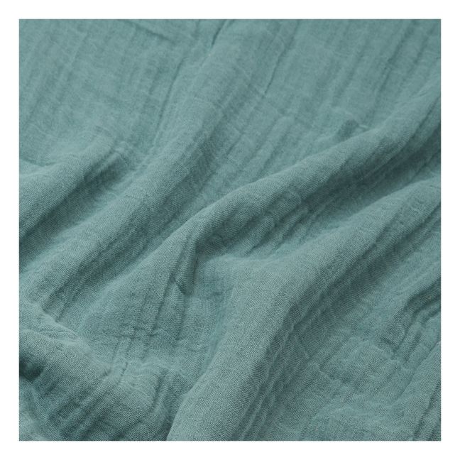 Housse de couette Dili en voile de coton | Bleu stone