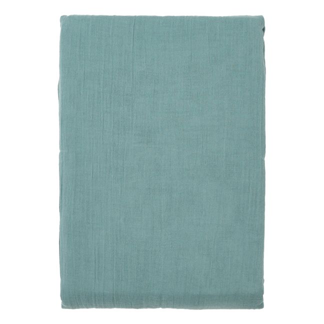 Dili Cotton Voile Duvet Cover  | Bleu stone