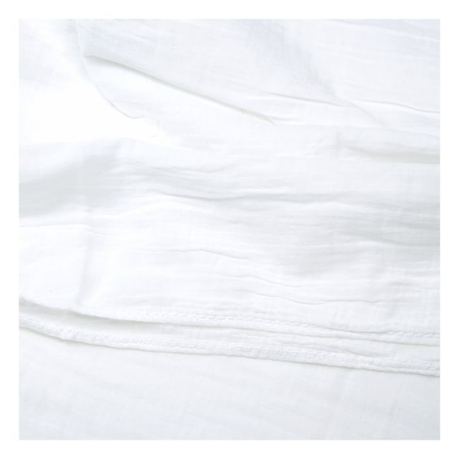 Tischdecke aus doppelter Bio-Baumwollgaze Mykonos  | Weiß