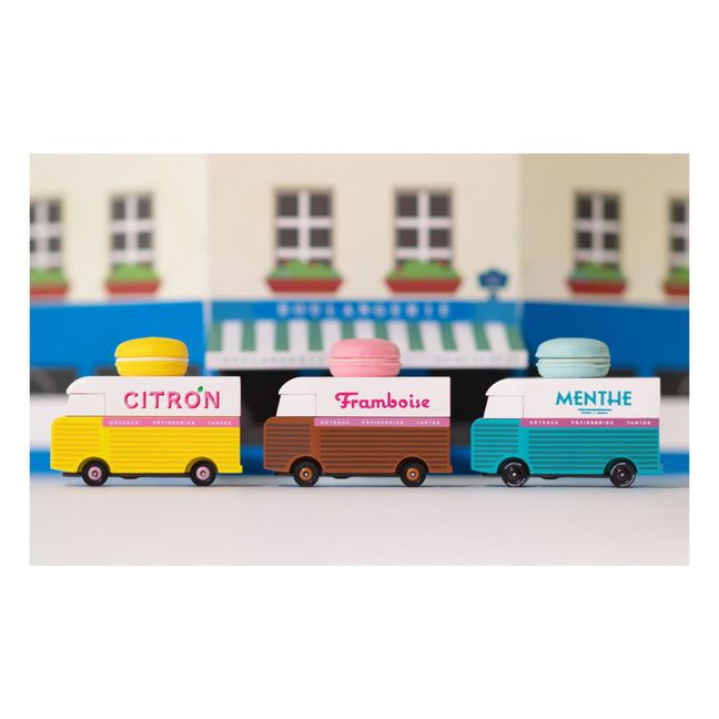 Coche de madera Macarrón de frambuesa