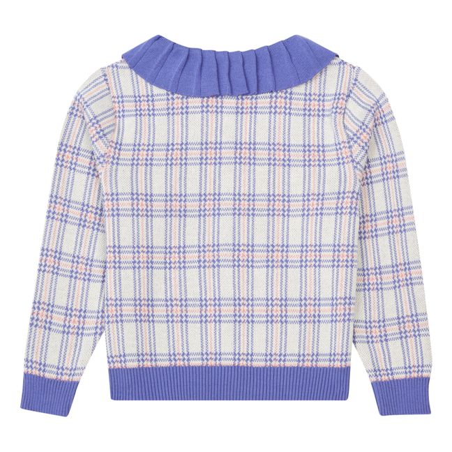 Checked Cardigan | Blau