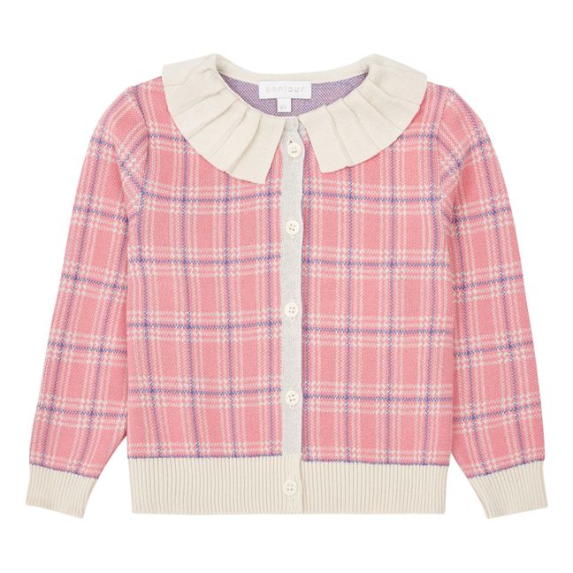 Cardigan à Carreaux | Rose