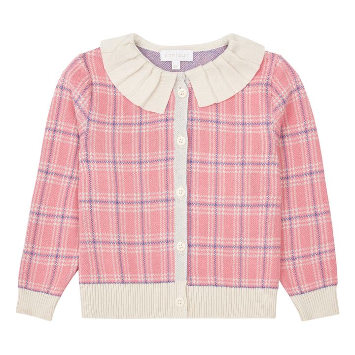 Checked Cardigan | Pink- Product image n°0