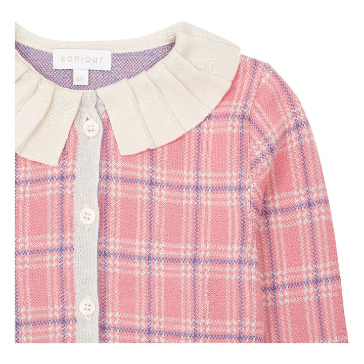 Checked Cardigan | Pink- Product image n°3