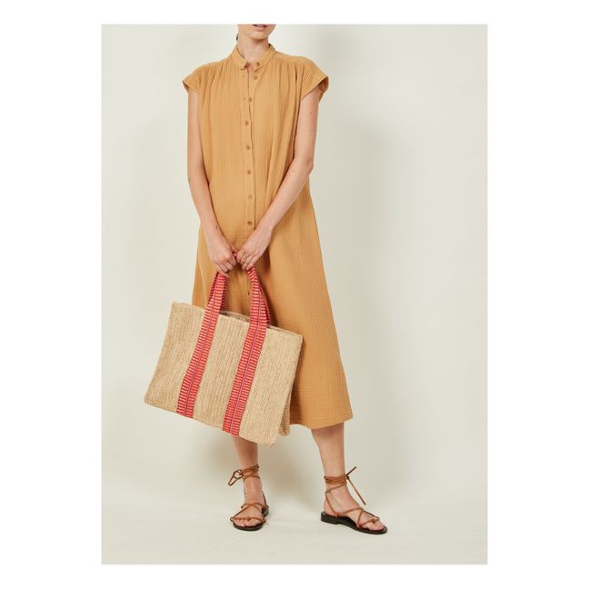 Elton Raffia Shopping Bag | Naranja