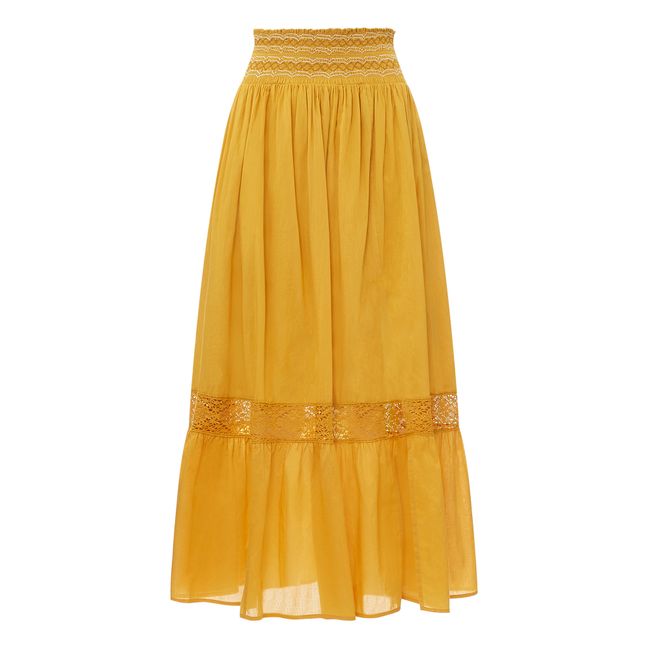 Embroidered Long Skirt | Honey